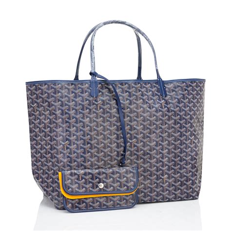 goyard saint louis tote navy blue with monogram|reversible goyard tote bag.